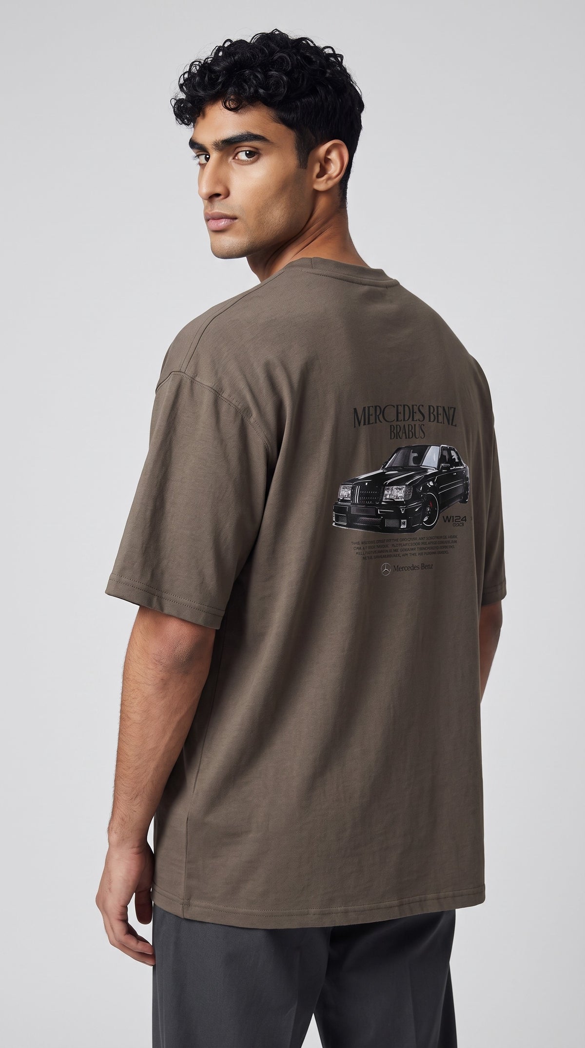 Mercedes Benz Brabus Graphic Oversized T-Shirt – Brown