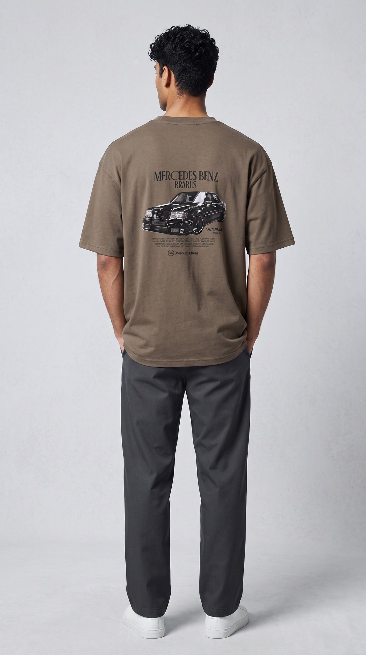 Mercedes Benz Brabus Graphic Oversized T-Shirt – Brown