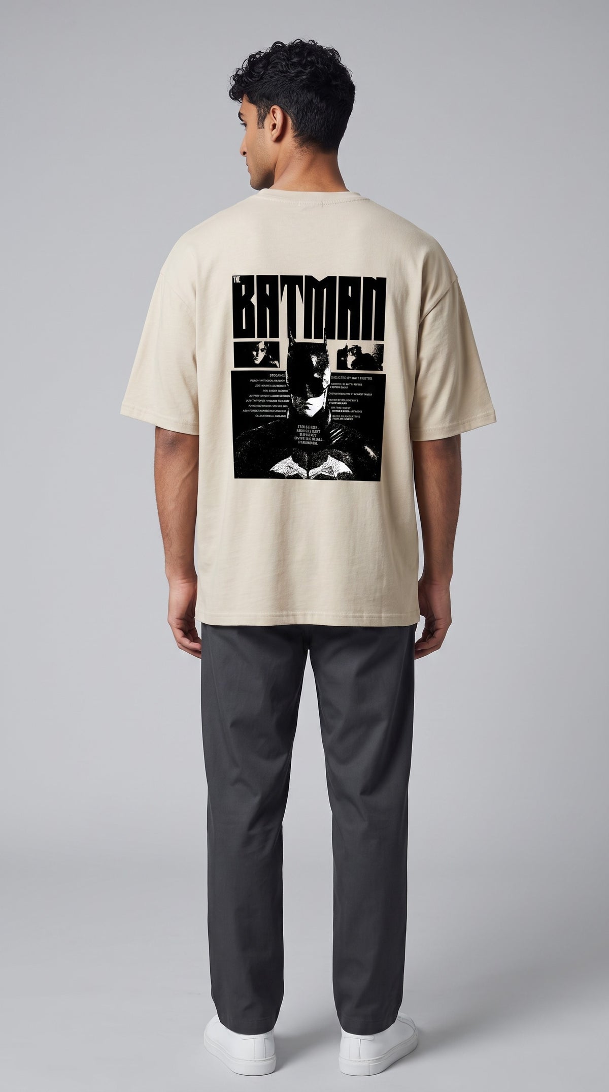 Batman Graphic Oversized T-Shirt – Beige