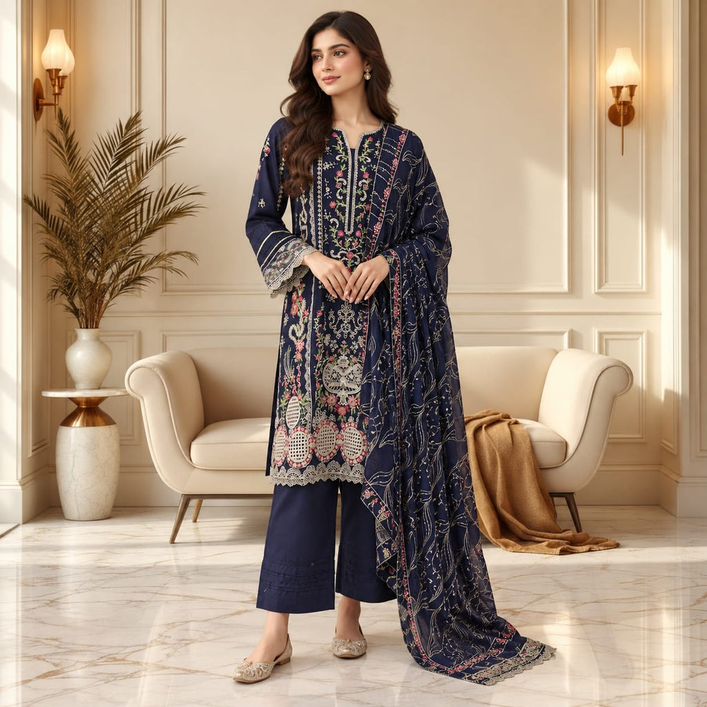 Afreen — Embroidered Lawn Cotton 3-Piece Suit