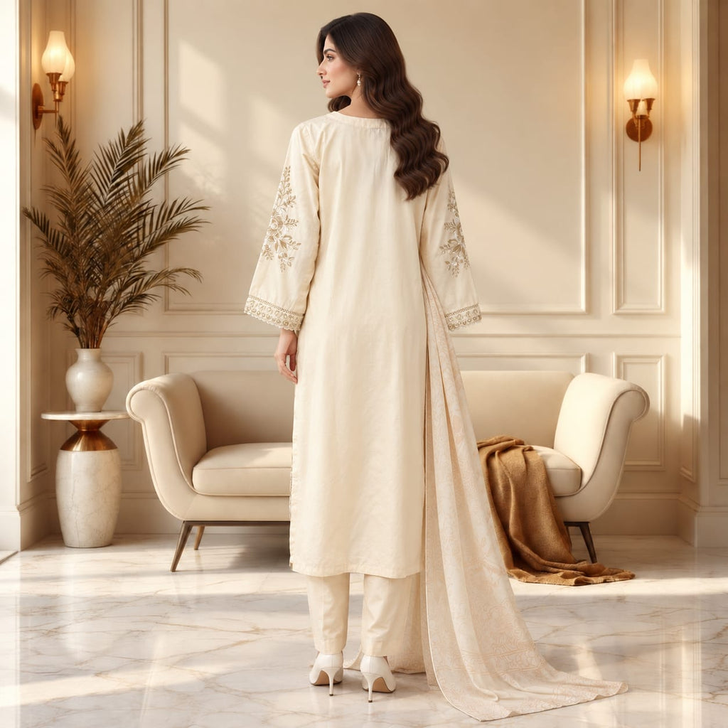 Noor — Stitched Embroidered 3-Piece Suit