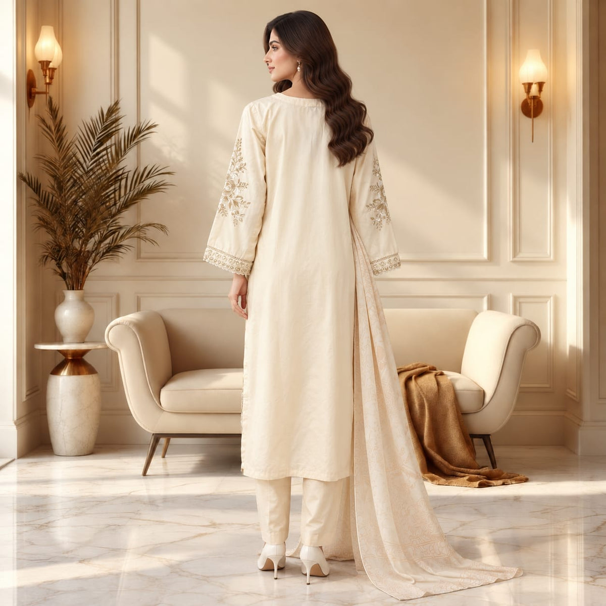 Noor — Stitched Embroidered 3-Piece Suit