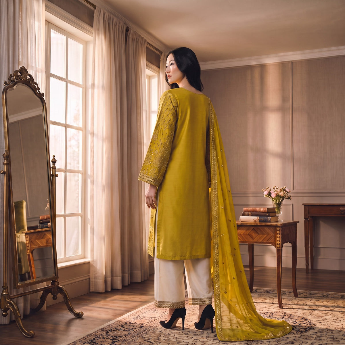 Sunehri — Embroidered Lawn Cotton 3-Piece Suit