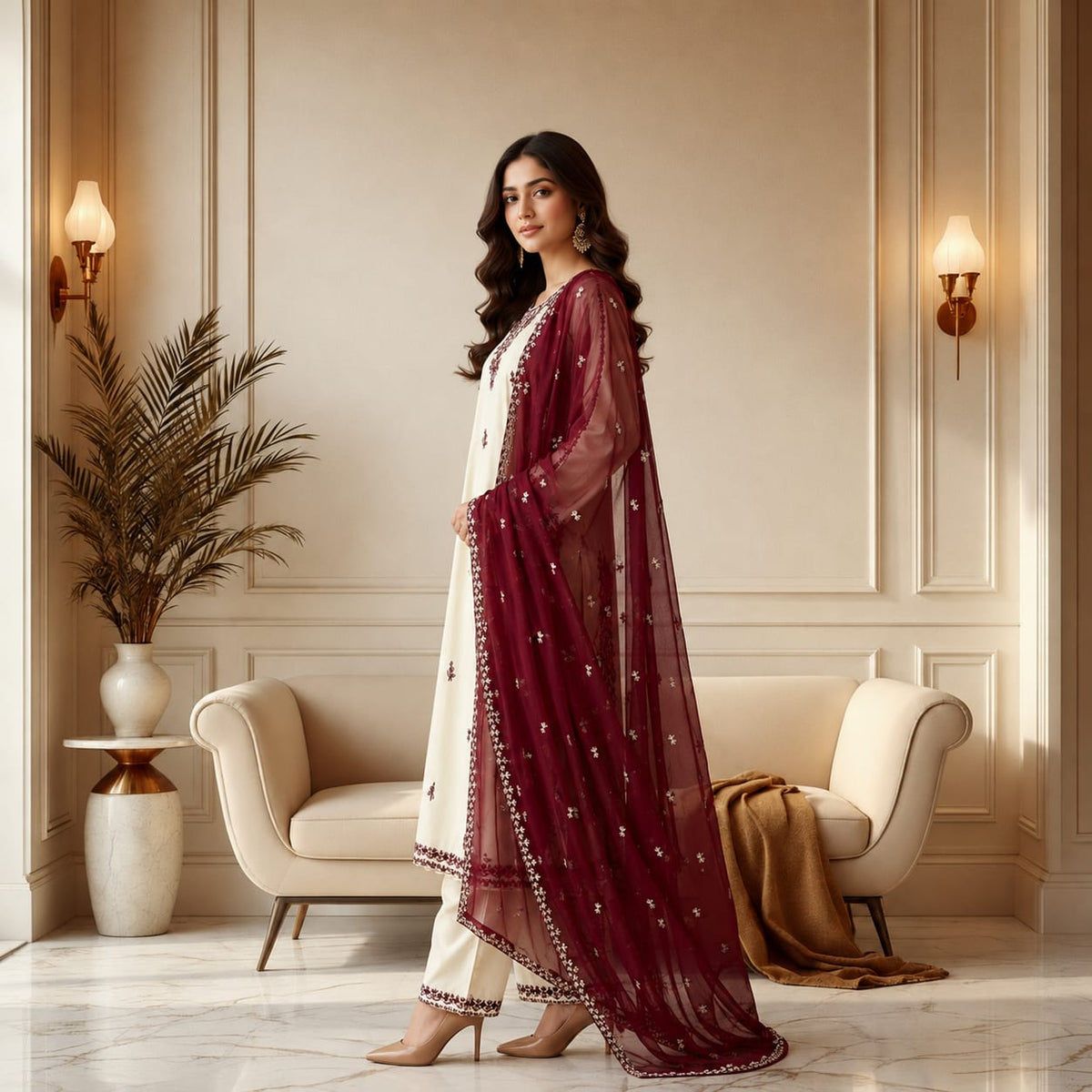 Gulrukh — Embroidered Lawn Cotton 3-Piece Suit