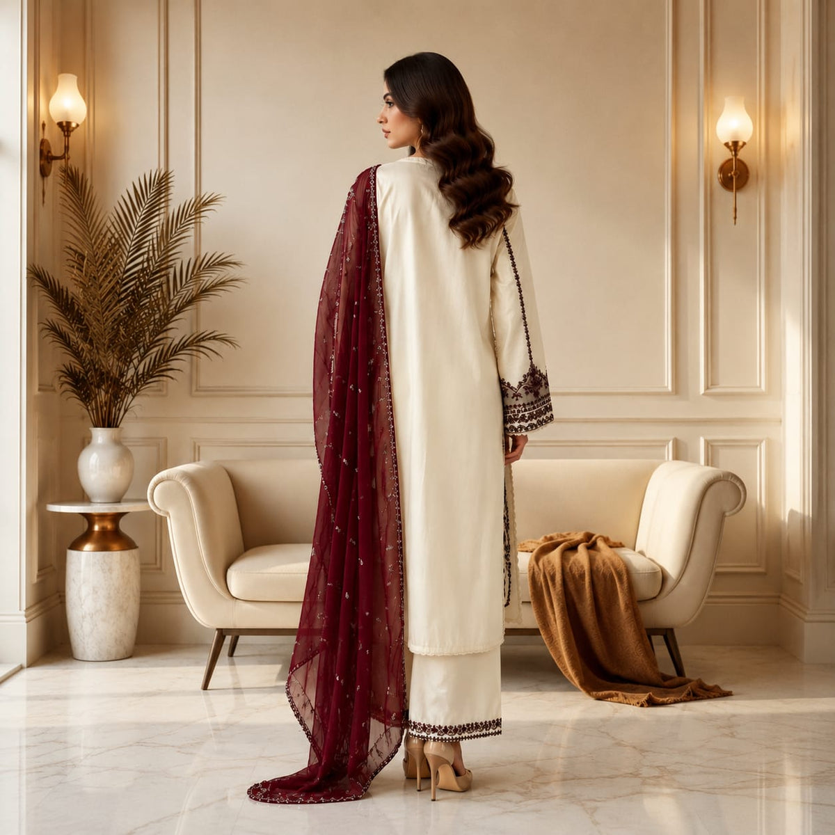 Gulrukh — Embroidered Lawn Cotton 3-Piece Suit
